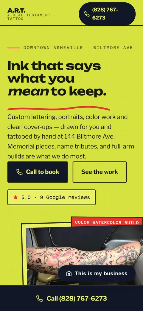 A Real Testament Tattoo on a phone